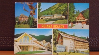 R.S.R. - POIANA BRASOV - 4 VEDERI DIN STATIUNE - CIRCULATA, TIMBRATA. foto