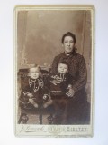 Cumpara ieftin Rară! Fotografie pe carton 107 x 67 mm studio Cernăuți(ocup.Austriaca) cca.1900, Romania pana la 1900, Sepia, Portrete