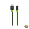 Cablu Date si Incarcare USB-A - Lightning Goui Fashion Flat 18W 1m Verde G-LC8PINFBF-GK