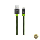 Cablu Date si Incarcare USB-A - Lightning Goui Fashion Flat 18W 1m Verde G-LC8PINFBF-GK