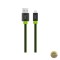 Cablu Date si Incarcare USB-A - Lightning Goui Fashion Flat 18W 1m Verde G-LC8PINFBF-GK