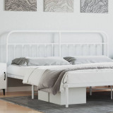 VidaXL Tăblie de pat metalică, alb, 200 cm