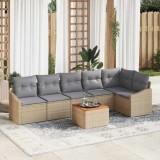 Cumpara ieftin Set de canapele pentru gradina 7 buc. Beige si gri deschis