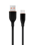 CABLU alimentare si date GEMBIRD, pt. smartphone, USB 2.0 (T) la USB 2.0 Type-C (T), 1.5m, protectie silicon, negru, &quot;CC-USB2S-AMCM-1.5M-BK&quot; (timbru v