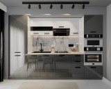 Bucatarie Daria MDF Alb Antracit 303x60x200 cm