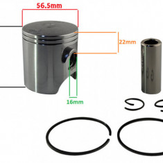 Piston scuter 2T 125cc Yamaha DT 56.5mm (fara ferestre, h 63mm)