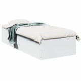 VidaXL Cadru de pat, alb, 100x200 cm, lemn prelucrat