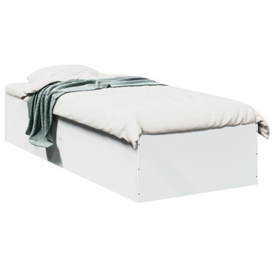 Cadru de pat, alb, 75x190 cm, lemn prelucrat GartenMobel Dekor foto