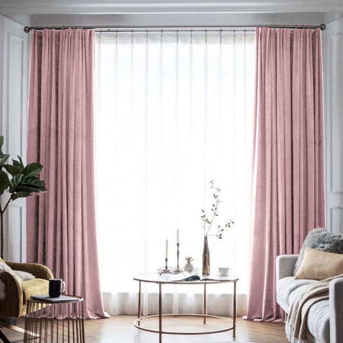 Draperie din catifea blackout cu rejansa din bumbac tip fagure, Madison, 150x220 cm, densitate 700 g/ml, Queen Pink, 1 buc