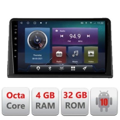 Navigatie Renault Express Android radio gps internet Octa core 4+32 kit-express+EDT-E409 CarStore Technology foto