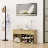 VidaXL Bancă pentru pantofi stejar fumuriu 80x30x45 cm lemn prelucrat