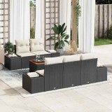VidaXL Set Canapea Grădină 6 pcs Negru, alb 55 x 55 x 37 cm