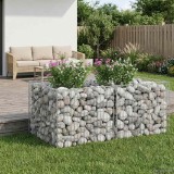 vidaXL Pat ridicat din gabion Argintiu 100 x 100 x 60 cm 42033297