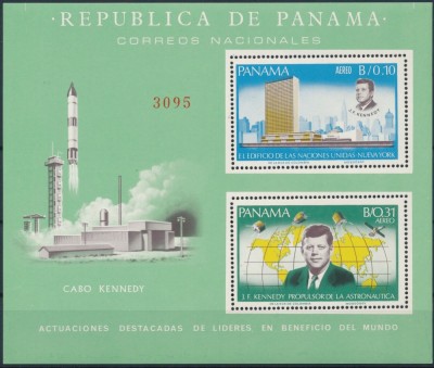 PANAMA, KENNEDY SPACE - BLOC + SERIE COMPLETĂ MNH (2 FOTO) foto
