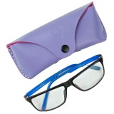 Cumpara ieftin Toc Etui ochelari din piele naturala, Clio, lila