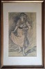 Alexis Macedonski - Dans&acirc;nd (1919), cărbune și cretă, 46x29cm, grafică de colecție, licitată