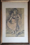 Cumpara ieftin Alexis Macedonski (1885-1971)-&quot;Dans&acirc;nd&quot; (1919), cărbune şi cretă, grafică mare, licitată