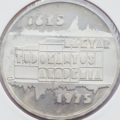 552 Ungaria 200 Forint 1975 Hungarian Academy of Science km 605 argint foto