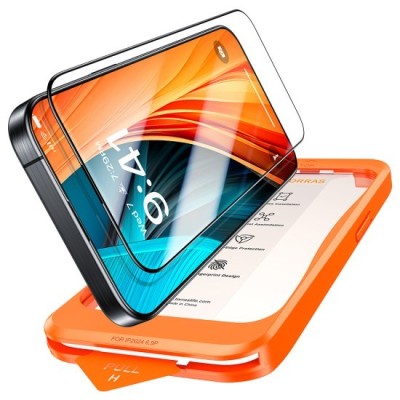 Folie pentru iPhone 16 Pro Max - Torras GlassGo Install Master - Black foto