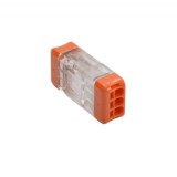 Conector Rapid LT-33, 3 Fire, 250V 4KV, 0.08-2.5mm&sup2;, Clic Fast, Portocaliu/Transparent, Plastic Ignifug