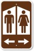Indicator pentru toaletă bărbat femeie și săgeată