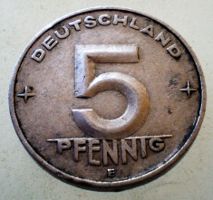 1.979 GERMANIA RDG DDR 5 PFENNIG 1953 E MULDENH&amp;Uuml;TTEN foto