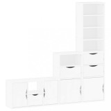 Cumpara ieftin Unitati TV 4 piese cu depozitare ODDA din lemn masiv de pin alb