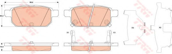 Set placute frana,frana disc SUZUKI VITARA (LY) (2015 - 2016) TRW GDB3529