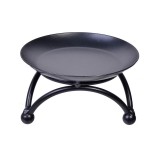 Suport Lumanare din metal, Rotund cu picioare, Negru, 10x6 cm, ATU-089093
