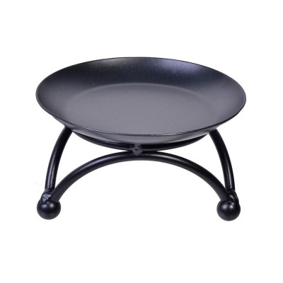 Suport Lumanare din metal, Rotund cu picioare, Negru, 10x6 cm, ATU-089093 foto