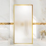 Paravan dus walk-in Aqua Roy Gold, model Frame auriu, sticla 8 mm mata, securizata anticalcar, 90x195 cm