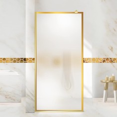 Paravan dus walk-in Aqua Roy Gold, model Frame auriu, sticla 8 mm mata, securizata anticalcar, 70x195 cm