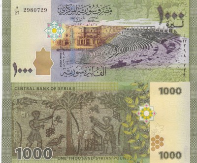 Syria 1000 Pounds 2013 UNC foto