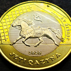 Moneda exotica bimetal 100 TENGE - KAZAHSTAN, anul 2020 *cod 2637 = Juirik At