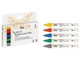 Markere pentru sticla si portelan Kreul Glitter Medium 5 buc set