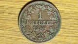 Germania state -Ducatul de Nassau raritate- 1 kreuzer 1859 -Adolf- f frumoasa !, Europa