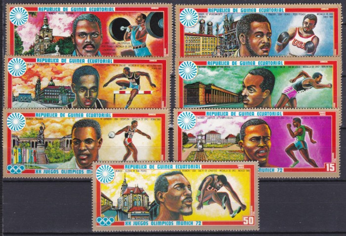 DB1 Guineea Ecuatoriala Olimpiada Munchen 7 v. MNH I