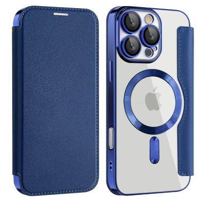 Husa MagSafe pentru Samsung Galaxy A17 5G, Techsuit, SmartMag Book, Albastra foto