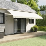 vidaXL P&acirc;nză de Rezervă Fald Copertină 5 m Crem Poliester Rezistent UV Impermeabil Mobila Gradina