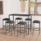 Gossi set mobilier bar de gradina cu perne, 7 piese, gri, poliratan