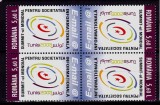 RO 2005 LP 1696a ,&quot;Summit-ul Soc. Info. Tunis &quot;, bloc 4,tip 1, tete-beche, MNH, Nestampilat