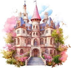 Sticker decorativ, Castel, Multicolor, 62 cm, 8393ST-18 foto