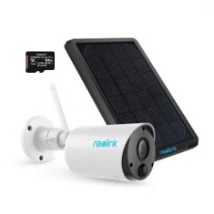 Pachet camera de supraveghere cu Panou Solar si Card MicroSD 64 GB, Reolink Argus ECO-V2 WIFI, rezolutie 3MP HD, foto