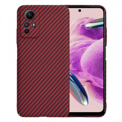 Husa pentru Xiaomi Redmi Note 12S, Techsuit, Carbonite FiberShell, Rosie foto
