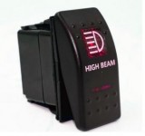 Buton Pornit/Oprit Auto, Faza Lunga, 12-24V, 5 Pini, Iluminare Rosu, Universal