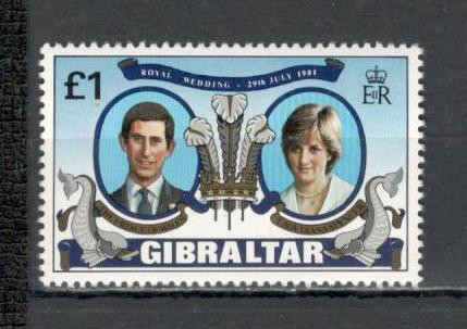 Gibraltar.1981 Nunta regala printul Charles si Lady Diana SG.11