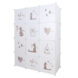 Cumpara ieftin Dulap modular pentru copii alb maro Kitaro 107x47x142 cm
