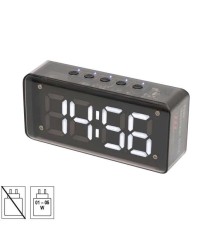 Ceas desteptator 3D LED alb cu FM /Bluetooth /MP3 player multimedia MECHACLOCK Home