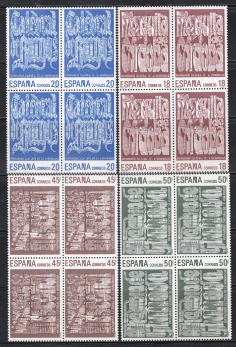 Spania 1988 - Patrimoniul Mondial UNESCO, Bloc de 4, MNH