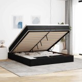 vidaXL Cadru de pat otoman cu saltele, catifea neagră 200x200cm 3311209